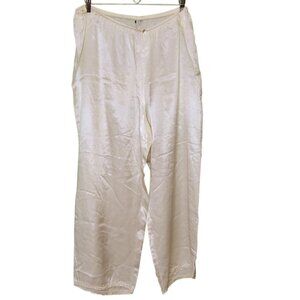 Loungerie Satin Lounge Pants Womens M/L Medium Large Cream Pull On Sleep X!14X